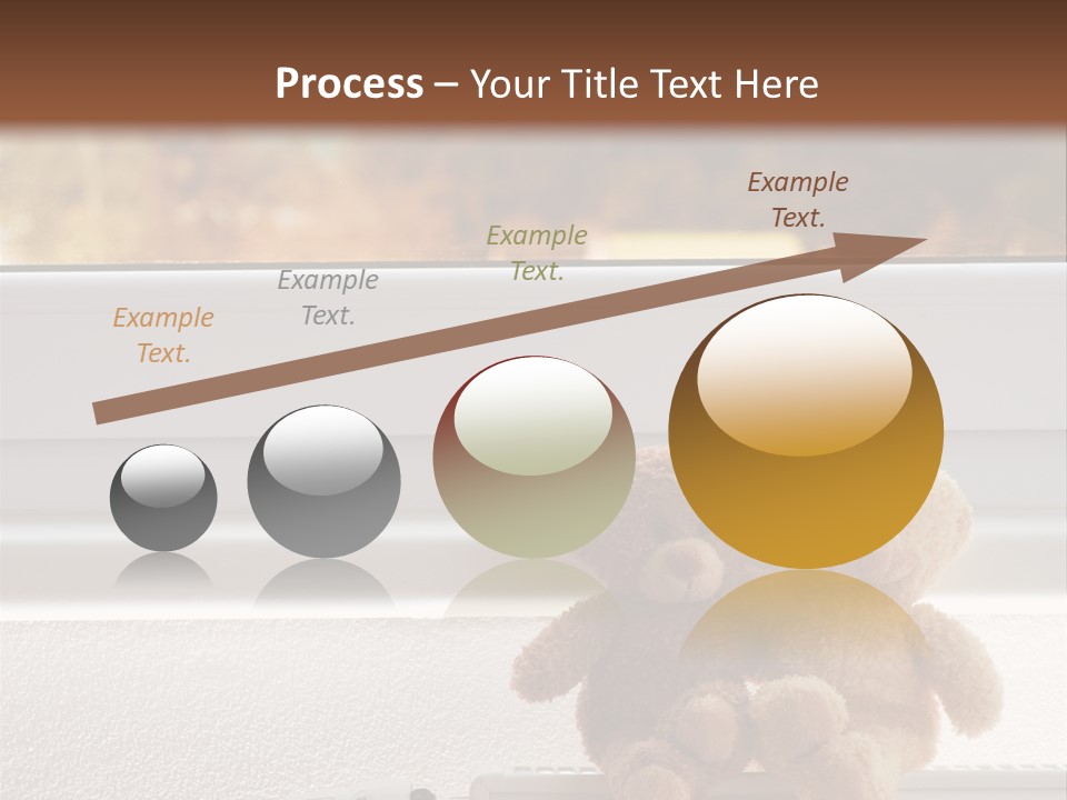 Two Teddy Bears On Top Of A Radiator In Front Of A Window. PowerPoint Template