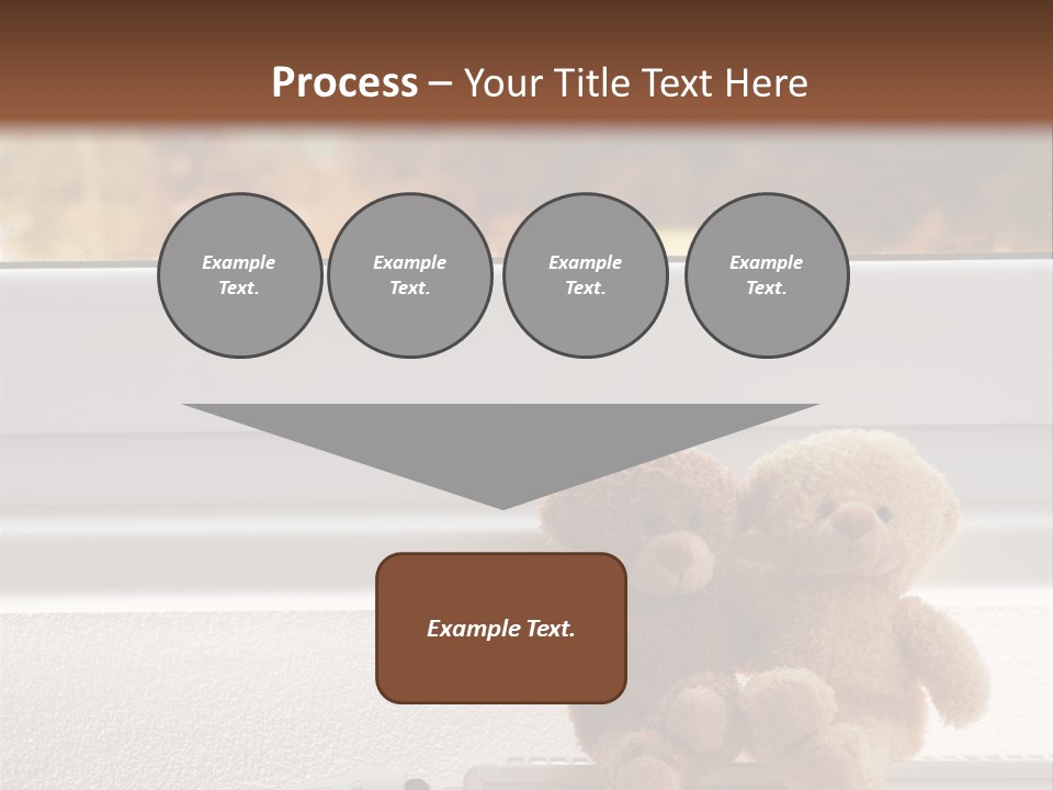 Two Teddy Bears On Top Of A Radiator In Front Of A Window. PowerPoint Template
