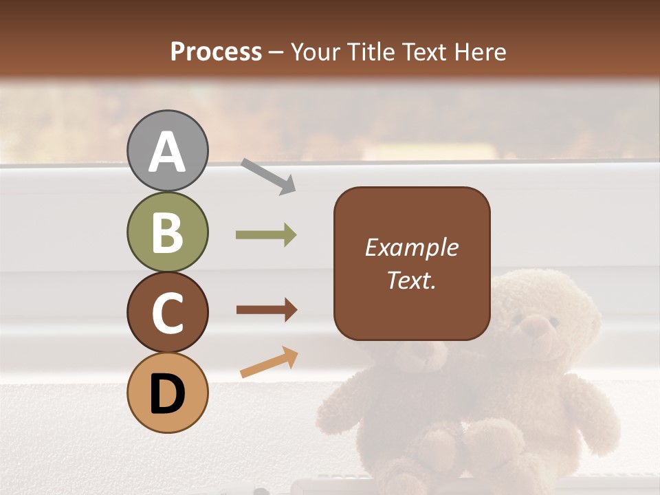 Two Teddy Bears On Top Of A Radiator In Front Of A Window. PowerPoint Template