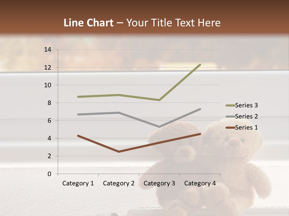 Two Teddy Bears On Top Of A Radiator In Front Of A Window. PowerPoint Template