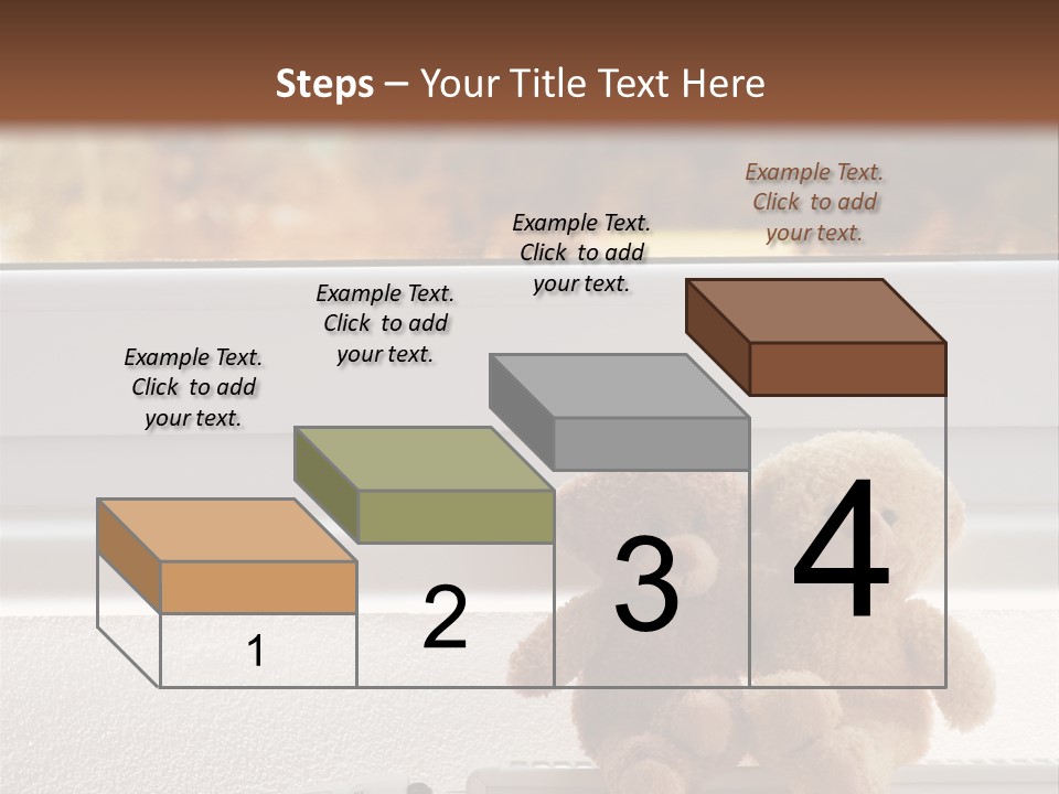 Two Teddy Bears On Top Of A Radiator In Front Of A Window. PowerPoint Template