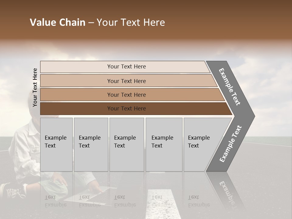 A Child On The Street With A Laptop PowerPoint Template
