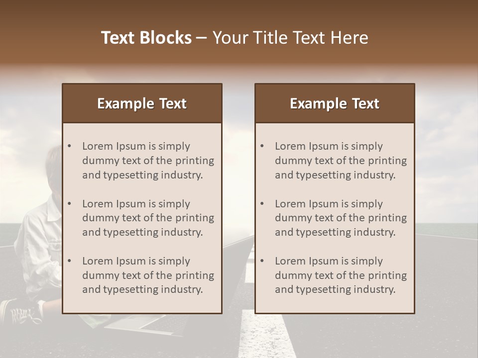 A Child On The Street With A Laptop PowerPoint Template