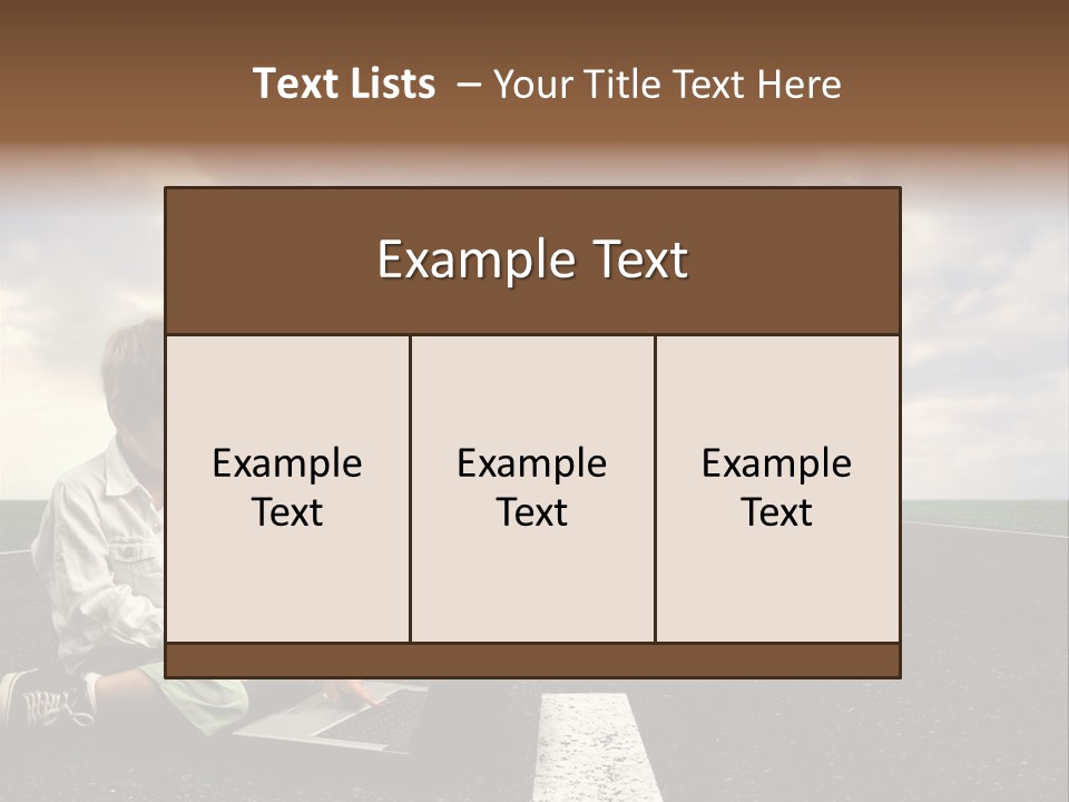 A Child On The Street With A Laptop PowerPoint Template
