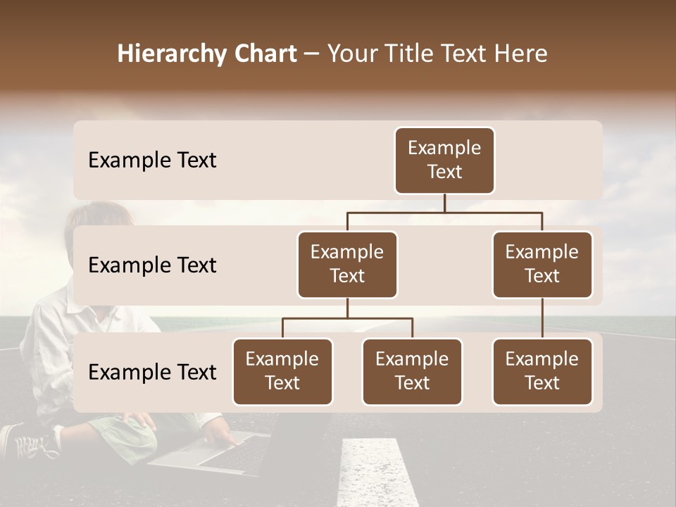 A Child On The Street With A Laptop PowerPoint Template
