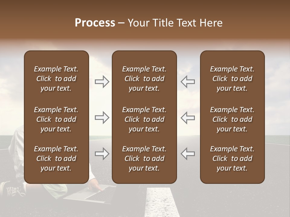 A Child On The Street With A Laptop PowerPoint Template