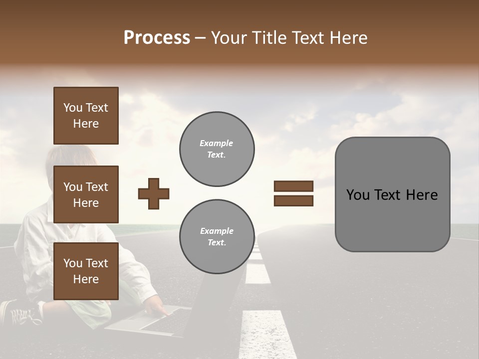 A Child On The Street With A Laptop PowerPoint Template