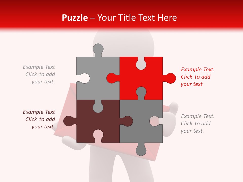 3D Postman With Big Red Envelope PowerPoint Template