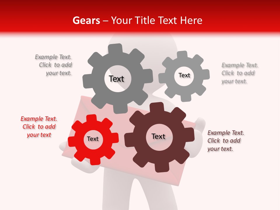 3D Postman With Big Red Envelope PowerPoint Template