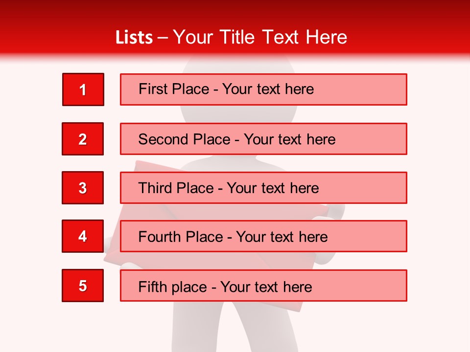 3D Postman With Big Red Envelope PowerPoint Template