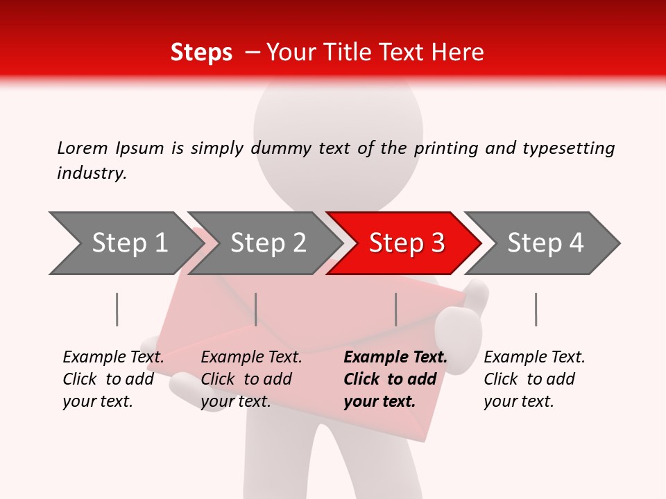 3D Postman With Big Red Envelope PowerPoint Template
