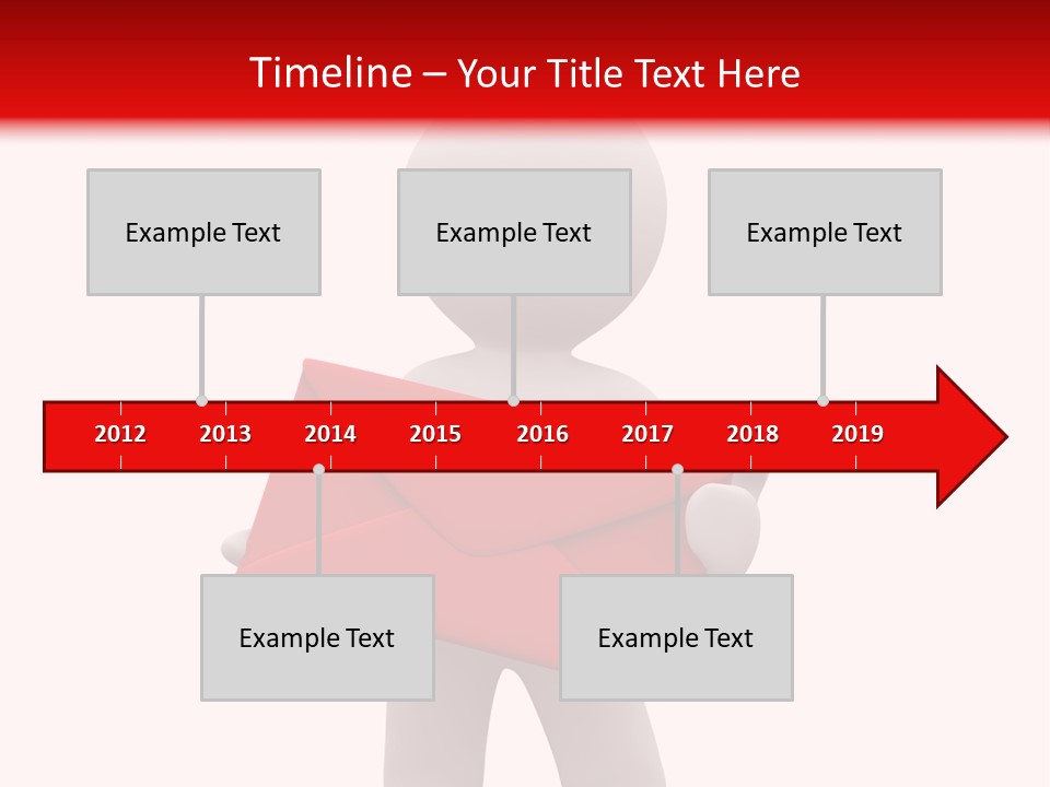 3D Postman With Big Red Envelope PowerPoint Template