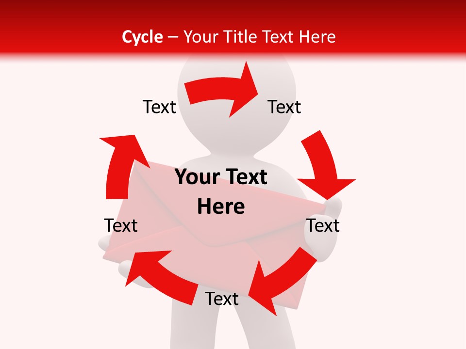 3D Postman With Big Red Envelope PowerPoint Template