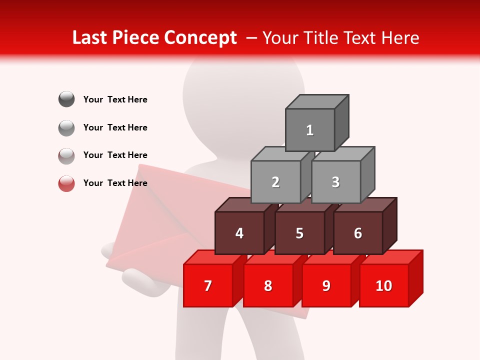3D Postman With Big Red Envelope PowerPoint Template