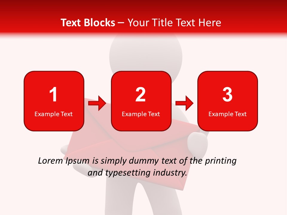 3D Postman With Big Red Envelope PowerPoint Template