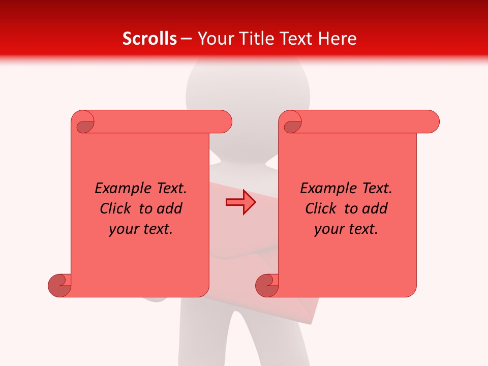 3D Postman With Big Red Envelope PowerPoint Template