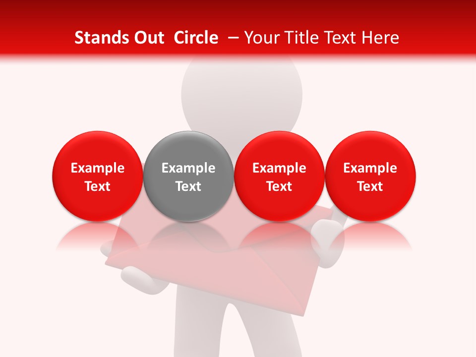 3D Postman With Big Red Envelope PowerPoint Template