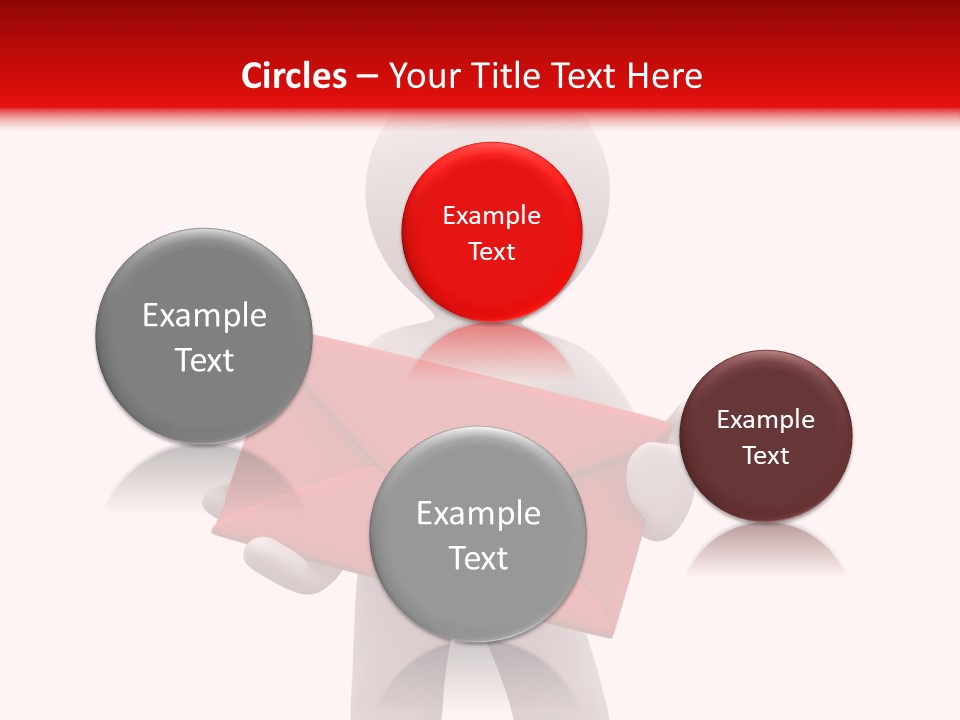 3D Postman With Big Red Envelope PowerPoint Template