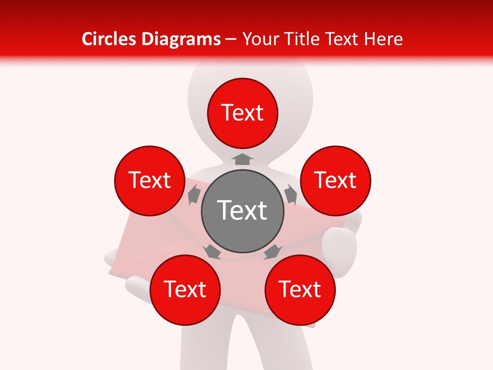 3D Postman With Big Red Envelope PowerPoint Template