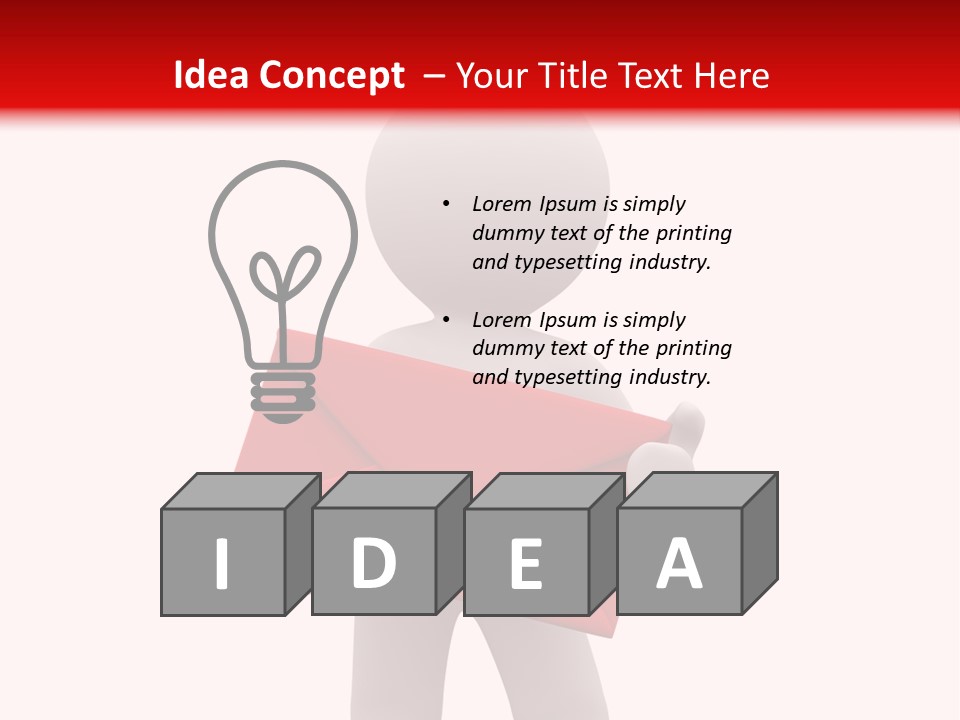 3D Postman With Big Red Envelope PowerPoint Template