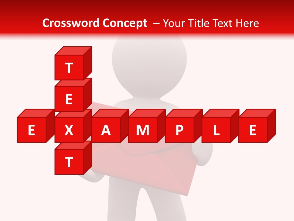 3D Postman With Big Red Envelope PowerPoint Template