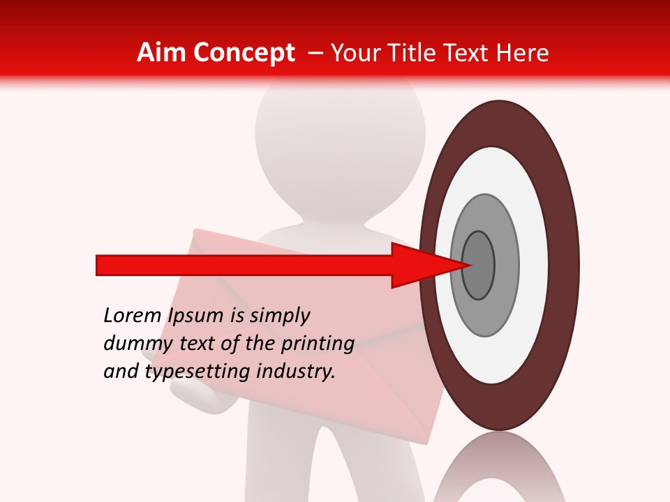 3D Postman With Big Red Envelope PowerPoint Template