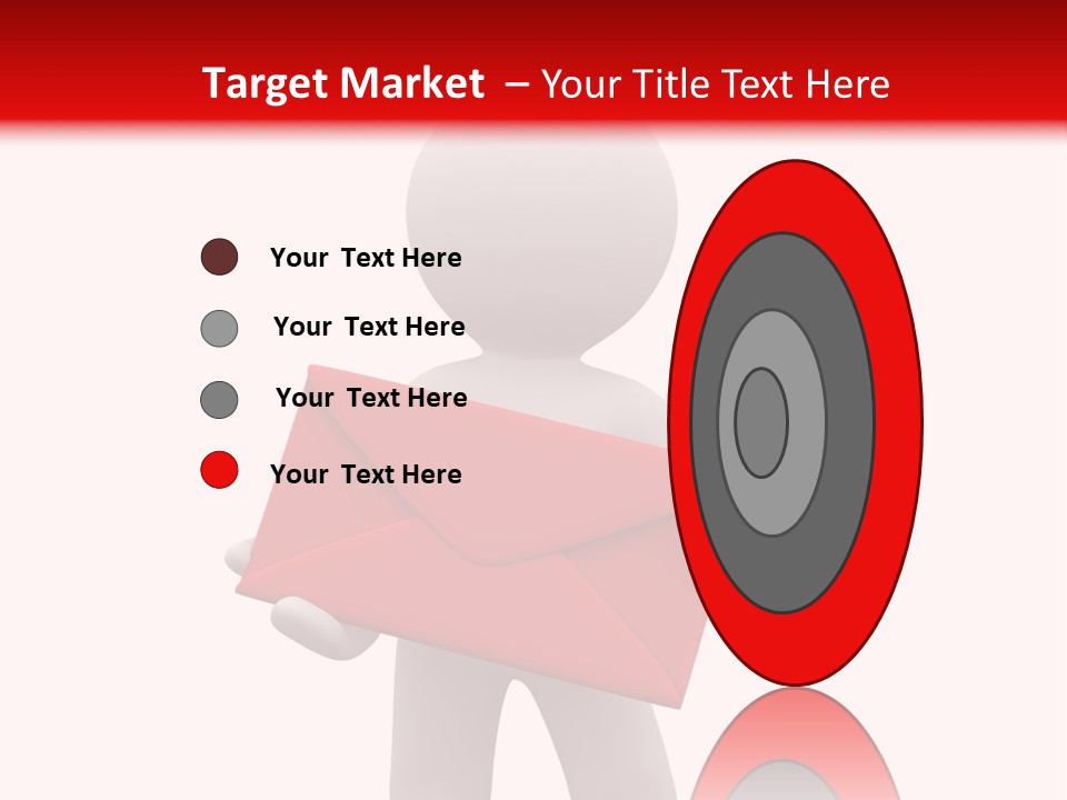 3D Postman With Big Red Envelope PowerPoint Template