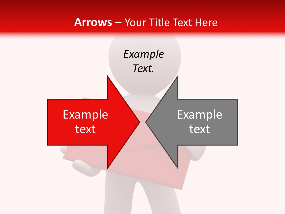 3D Postman With Big Red Envelope PowerPoint Template