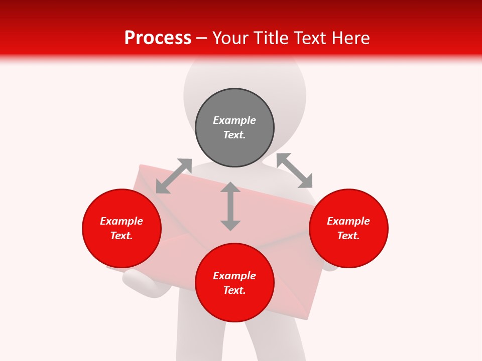 3D Postman With Big Red Envelope PowerPoint Template