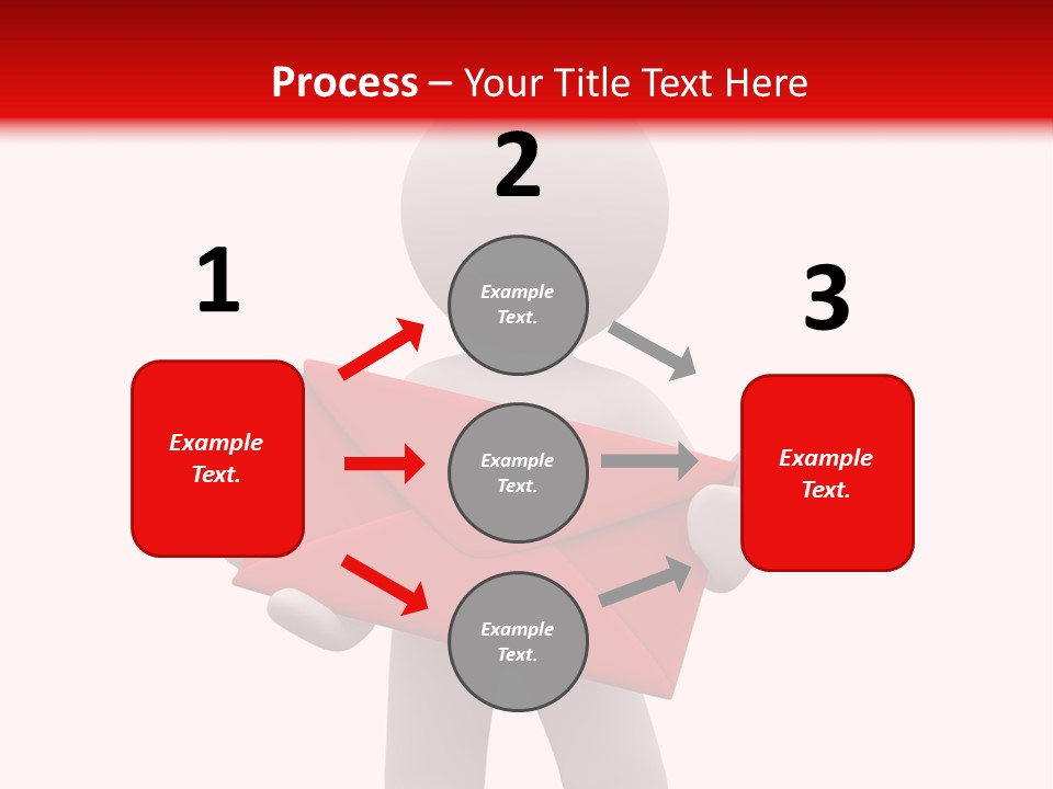 3D Postman With Big Red Envelope PowerPoint Template