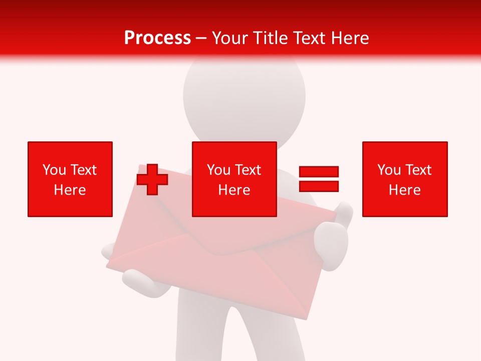 3D Postman With Big Red Envelope PowerPoint Template