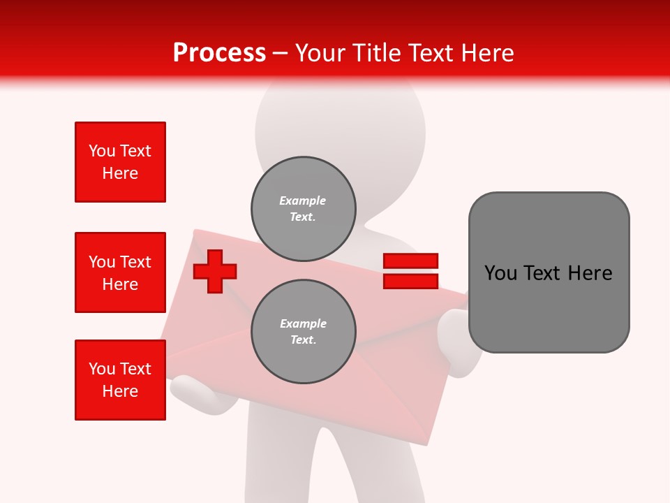 3D Postman With Big Red Envelope PowerPoint Template