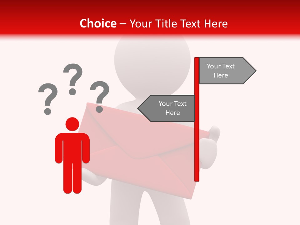 3D Postman With Big Red Envelope PowerPoint Template