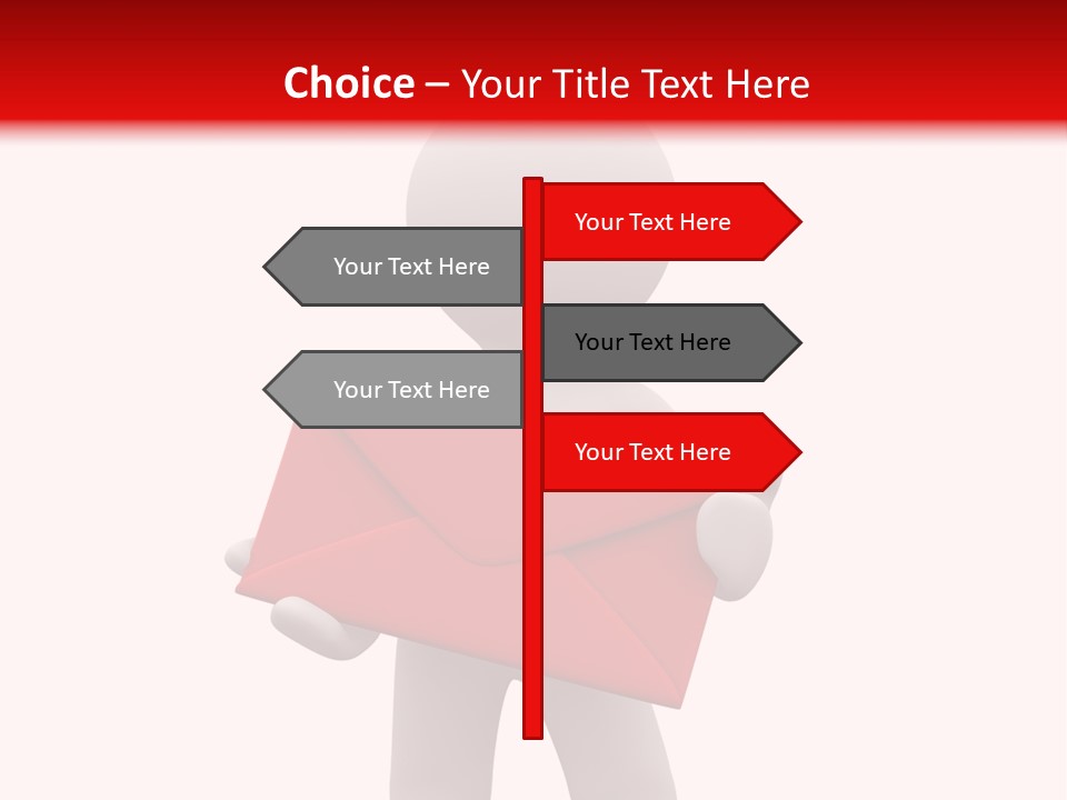 3D Postman With Big Red Envelope PowerPoint Template