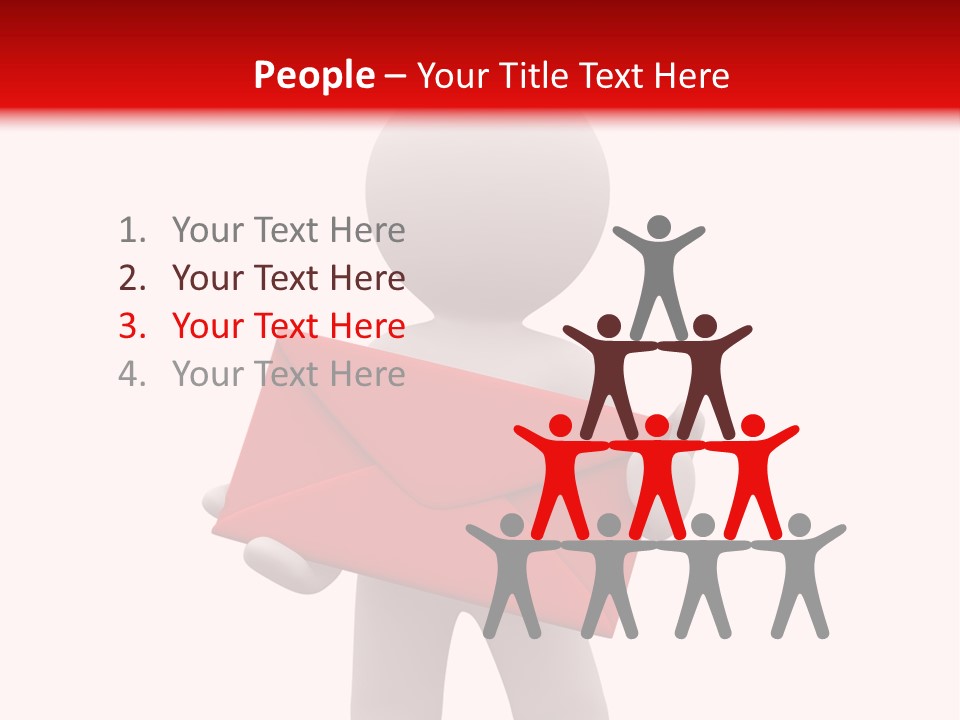 3D Postman With Big Red Envelope PowerPoint Template