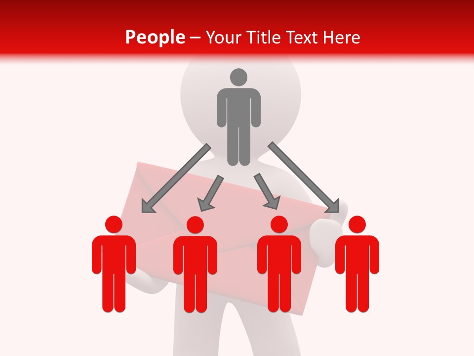 3D Postman With Big Red Envelope PowerPoint Template