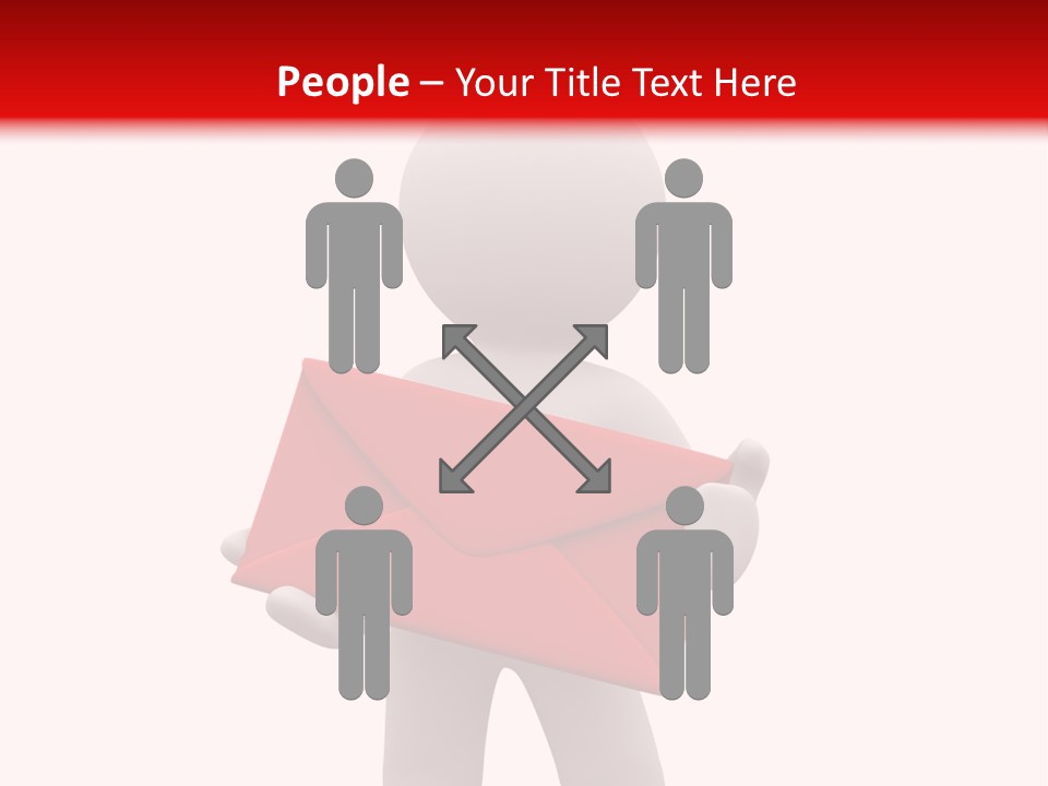 3D Postman With Big Red Envelope PowerPoint Template