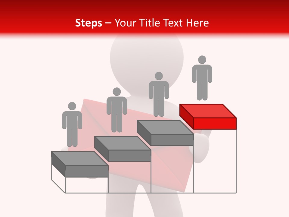3D Postman With Big Red Envelope PowerPoint Template