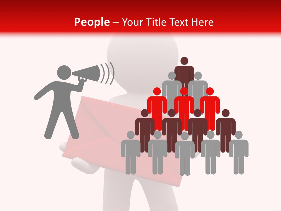 3D Postman With Big Red Envelope PowerPoint Template