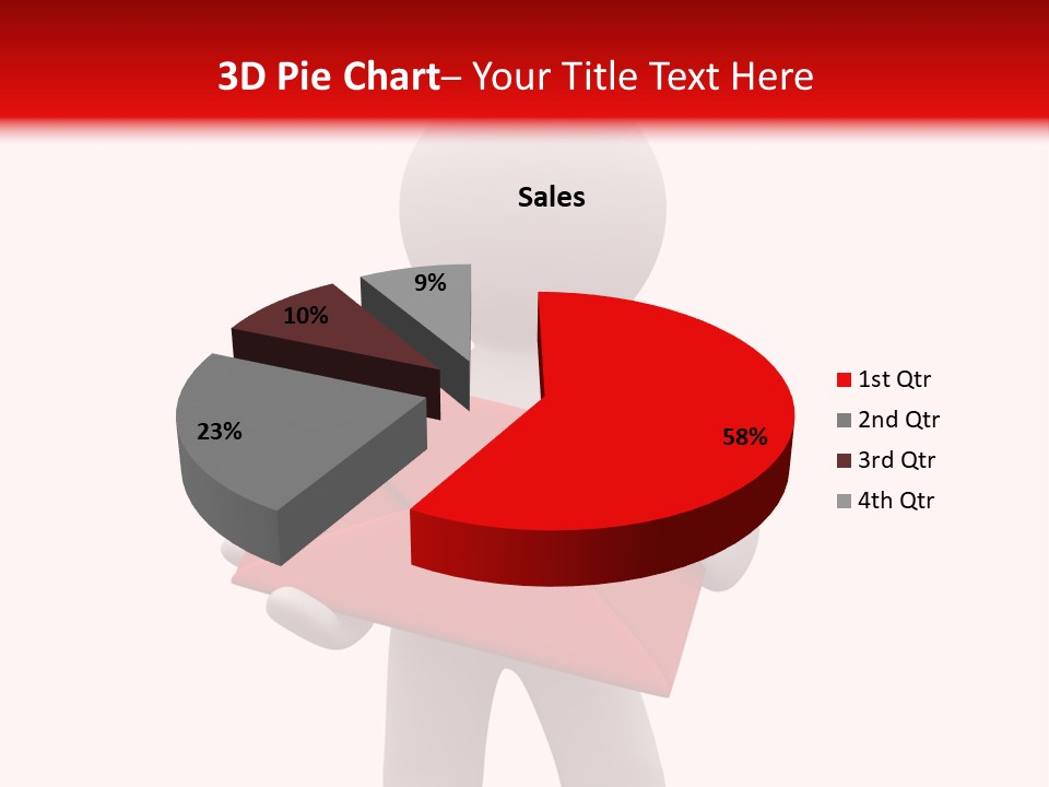 3D Postman With Big Red Envelope PowerPoint Template