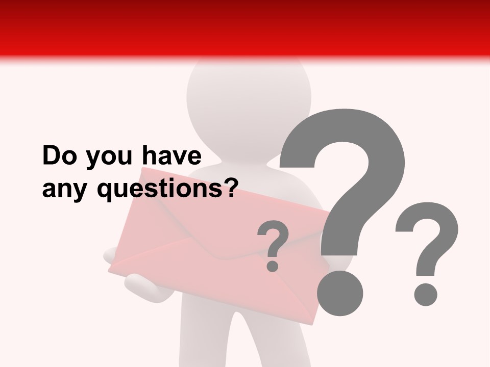 3D Postman With Big Red Envelope PowerPoint Template