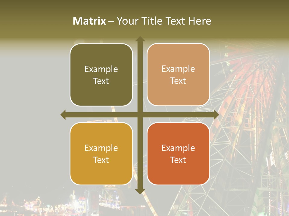 A Ferris Wheel Is Lit Up At Night PowerPoint Template