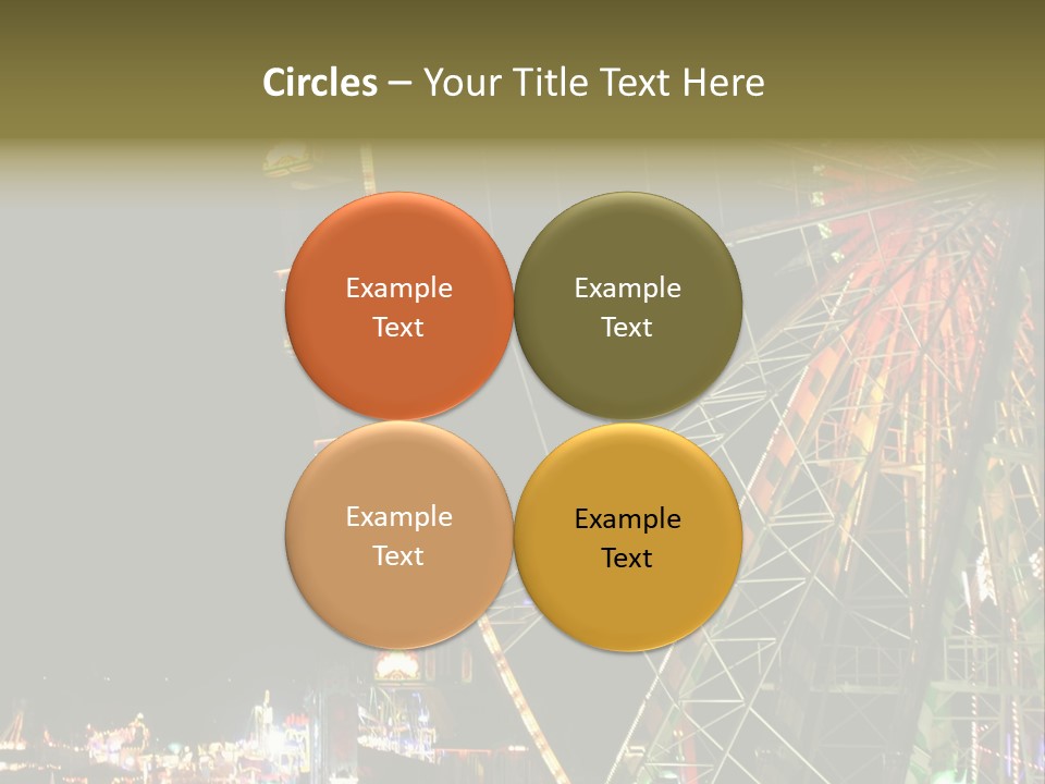 A Ferris Wheel Is Lit Up At Night PowerPoint Template