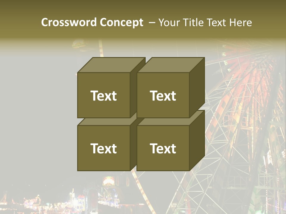 A Ferris Wheel Is Lit Up At Night PowerPoint Template