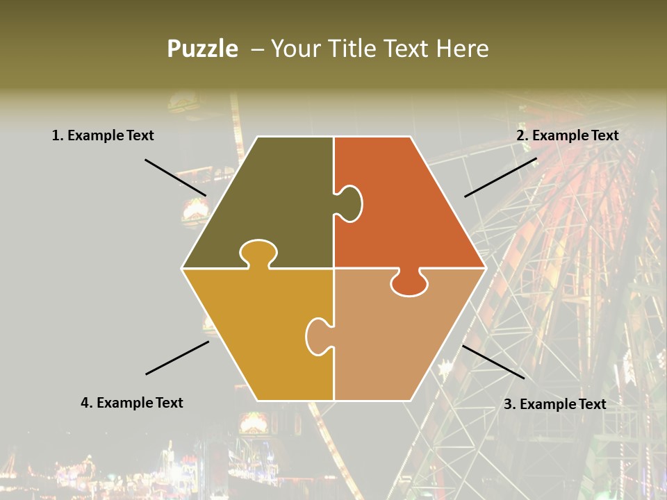 A Ferris Wheel Is Lit Up At Night PowerPoint Template