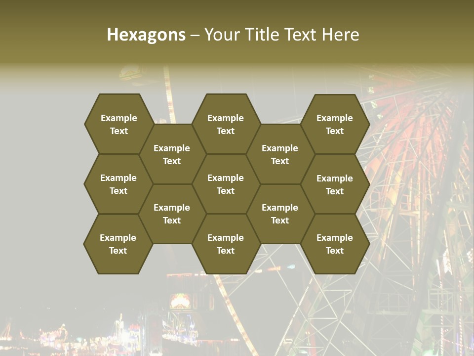 A Ferris Wheel Is Lit Up At Night PowerPoint Template