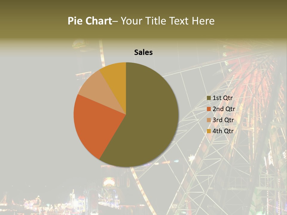 A Ferris Wheel Is Lit Up At Night PowerPoint Template