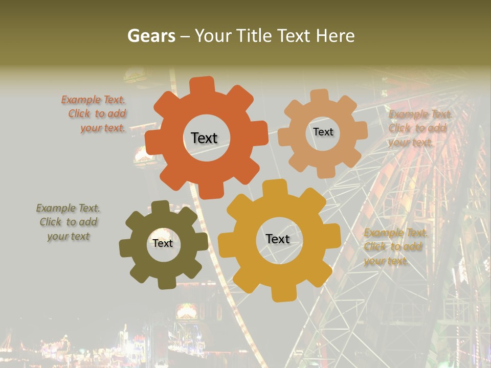 A Ferris Wheel Is Lit Up At Night PowerPoint Template