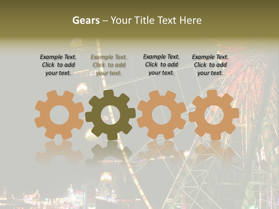 A Ferris Wheel Is Lit Up At Night PowerPoint Template