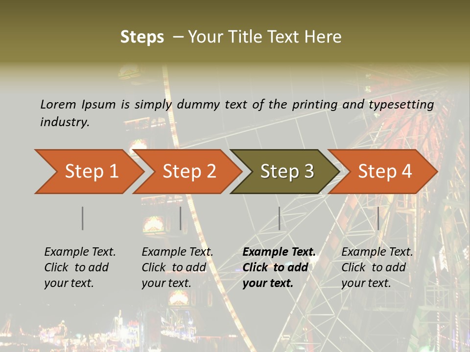 A Ferris Wheel Is Lit Up At Night PowerPoint Template